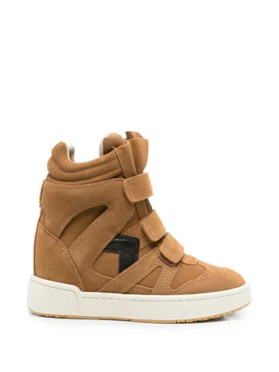 Isabel Marant Im3 High-top Leather Wedge Sneakers In Brown