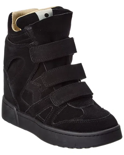 Isabel Marant Women Black Wedge With Insert Design And High Heel Sneaker In Leather Woman