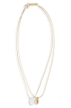 Isabel Marant Imala Double Strand Pendant Necklace In Sky