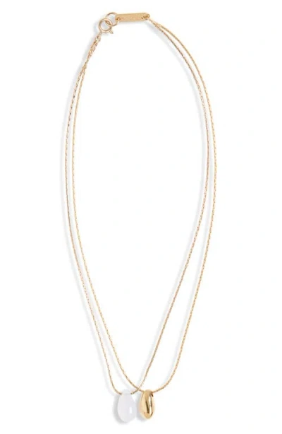 Isabel Marant Imala Double Strand Pendant Necklace In Sky