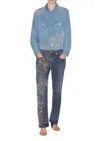 Isabel Marant Imane Embroidered Denim Jumpsuit In Blue
