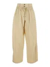 Isabel Marant Inaya Beige Pants With Elastic Waist And Drawstring In Cotton Woman In Beige