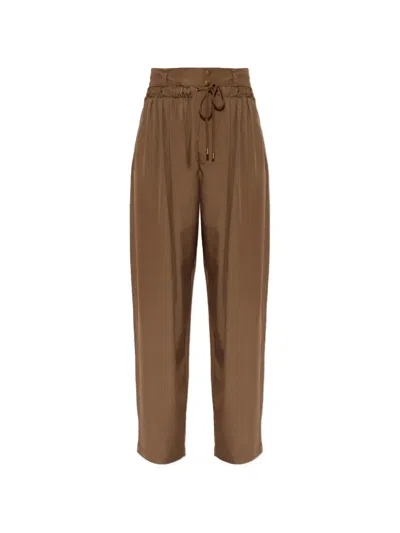 Isabel Marant Inaya Drawstring-waist Straight Trousers In Brown