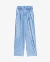 Isabel Marant Inaya Gathered Loose Fit Pants In Light Blue