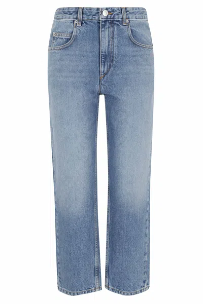 Isabel Marant Indigo Dakota Gz Five-pocket Cigarette-leg Cotton Jeans In Blue