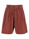 Isabel Marant Titea Denim Shorts In Brown