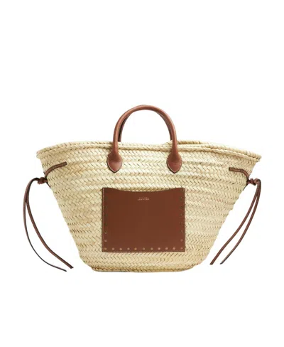 Isabel Marant Interwoven-design Straw Beach Bag In Beige