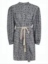 Isabel Marant Intricately Patterned Blue Midi Dress In Blue