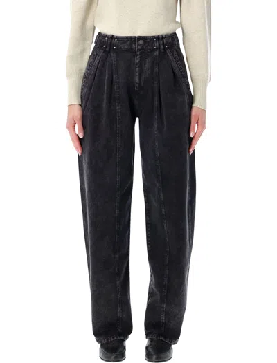 Isabel Marant Ireme Workwear Denim Trousers In Black