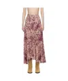 Isabel Marant Fuchsia Printed Sakura Nude Skirt In Purple
