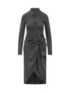 Isabel Marant Chemisier Dress Gray Pinstripe In Gray