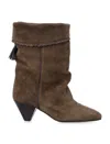 Isabel Marant Pleated Ankle Boots In Green