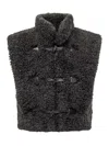 Isabel Marant Étoile Black Shearling Vest With Hook And Loop Closure In Black