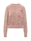 Isabel Marant Étoile Mélange Pink Sweater With Logo In Pink