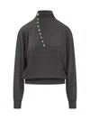 Isabel Marant Gray Sweater With Asymmetrical Buttons In Gray