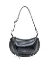 Isabel Marant Oskan Moon Leather Shoulder Bag In Black