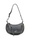 Isabel Marant Oskan Moon Stud-embellished Leather Shoulder Bag In Black