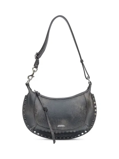 ISABEL MARANT ISABEL MARANT ISABEL MARANT OSKAN MOON-GD BAG IN BLACK VINTAGE LEATHER
