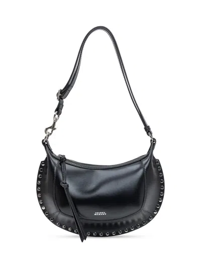 Isabel Marant Oskan Moon Leather Bag With Studs In Black
