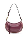 Isabel Marant Womens Oskan Moon Leather Shoulder Bag Burgundy In Red