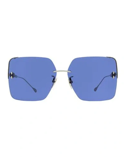 Isabel Marant Rimless Im0081s Sunglasses Woman Sunglasses Blue Size 65 Metal In Metallic