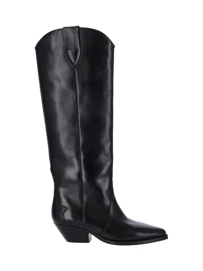 Isabel Marant Denvee 40mm Leather Knee-high Boots In Animal Print