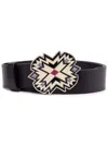 Isabel Marant Isablel Marant Womans Black Leather Belt With Decorated Buckle In Black