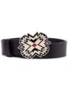Isabel Marant Isablel Marant Womans Black Leather Belt With Decorated Buckle In Black