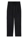 Isabel Marant Isaki Pinstripe Drawstring Trousers In Black