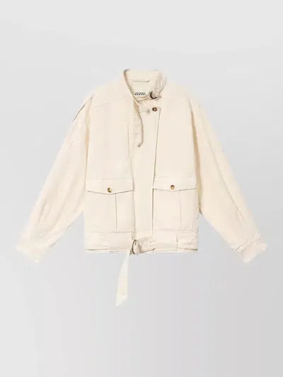 Isabel Marant X Isalya Jacket With Pockets And Buckle In Neutral