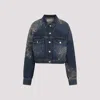 Isabel Marant Denim Blue Floral Embroidery Jacket In Bu Blue