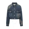 Isabel Marant Denim Blue Floral Embroidery Jacket In Blue