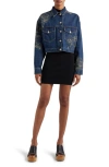 Isabel Marant Denim Blue Floral Embroidery Jacket In Blue