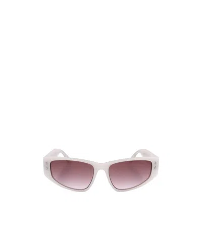 Isabel Marant Ism Sugeometric Frame Sunglasses In White
