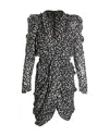 Isabel Marant Issolya Ruched Printed Metallic Fil Coupé Dress In Multicolor Viscose In Multi
