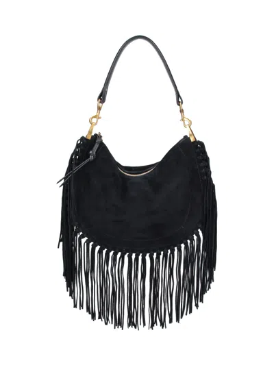 Isabel Marant Italian Leather Shoulder Bag In Black