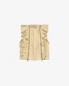 Isabel Marant High-waisted Drawstring Mini Skirt With Side Pockets In Ecru