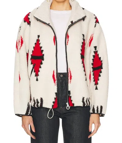Isabel Marant Ivana Jacket In Ecru/red In Black