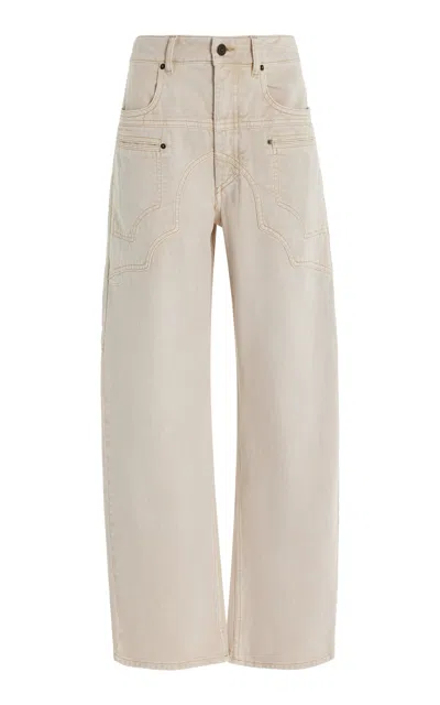 Isabel Marant Beryl High Rise Wide Pants In Ivory