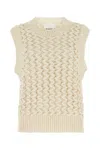 Isabel Marant Faye Zigzag Open Knit Sleeveless Sweater In Off White