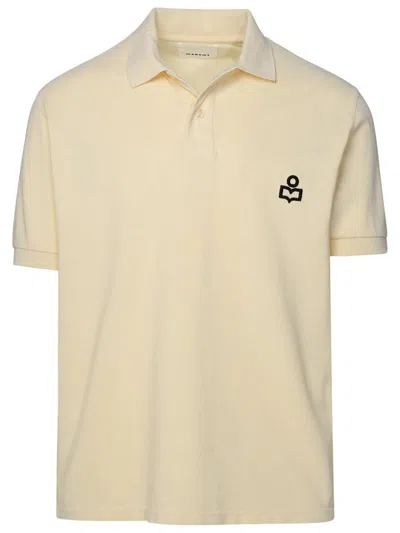 Isabel Marant Ivory Cotton Polo Shirt In Beige