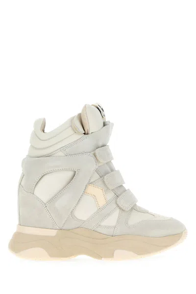 Isabel Marant Ivory Suede And Leather Balskee Sneakers In Neutral