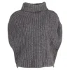 Isabel Marant Ivy Turtleneck Sleeveless Sweater In Grey Wool In Grey