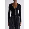 Isabel Marant Izae Silk & Cotton Rib Cardigan In Black