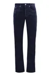 Isabel Marant Corduroy Trousers With Belt Loops And Metal Buttons In Blue