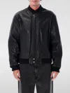 Isabel Marant Ribbed Leather Bomber Jacket In Black