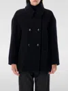 Isabel Marant Wool Blend Fiby Coat With Collared Neck In Black