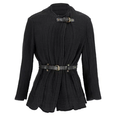 Isabel Marant Jacket With Leather Belt In Black Cotton