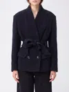 Isabel Marant Syndra Belted Oversized Virgin Wool-blend Jacket In Black