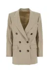 Isabel Marant Double Breasted Tailored Blazer In Beige O Tan